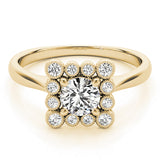 14k Gold Vintage Inspired Square Engagement Ring