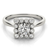 14k Gold Vintage Inspired Square Engagement Ring