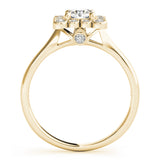14k Gold Vintage Inspired Square Engagement Ring
