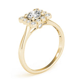 14k Gold Vintage Inspired Square Engagement Ring