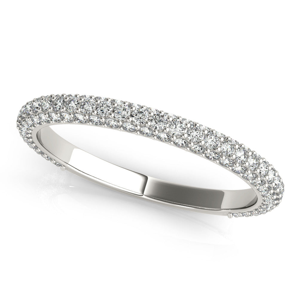 Straight Pave Diamond Wedding Band