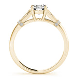 14k Gold Vintage Inspired Round Diamond Engagement Ring