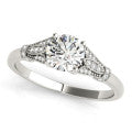 14k Gold Vintage Inspired Round Diamond Engagement Ring