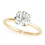 14k Gold Hidden Halo Round Diamond Engagement Ring