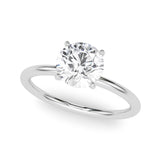 14k Gold Hidden Halo Round Diamond Engagement Ring