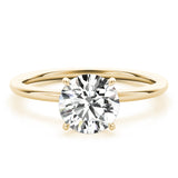 14k Gold Hidden Halo Round Diamond Engagement Ring