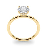 14k Gold Hidden Halo Round Diamond Engagement Ring