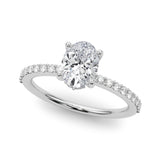 14k Gold Hidden Halo Oval Cut Engagement Ring