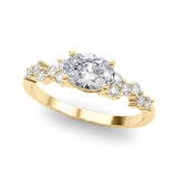 14k Gold East West Engagement Ring