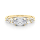 14k Gold East West Engagement Ring