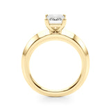 14k Gold Knife Edge Solitaire Emerald Engagement Ring
