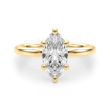 14k Gold Solitare Marquise Diamond Engagement Ring