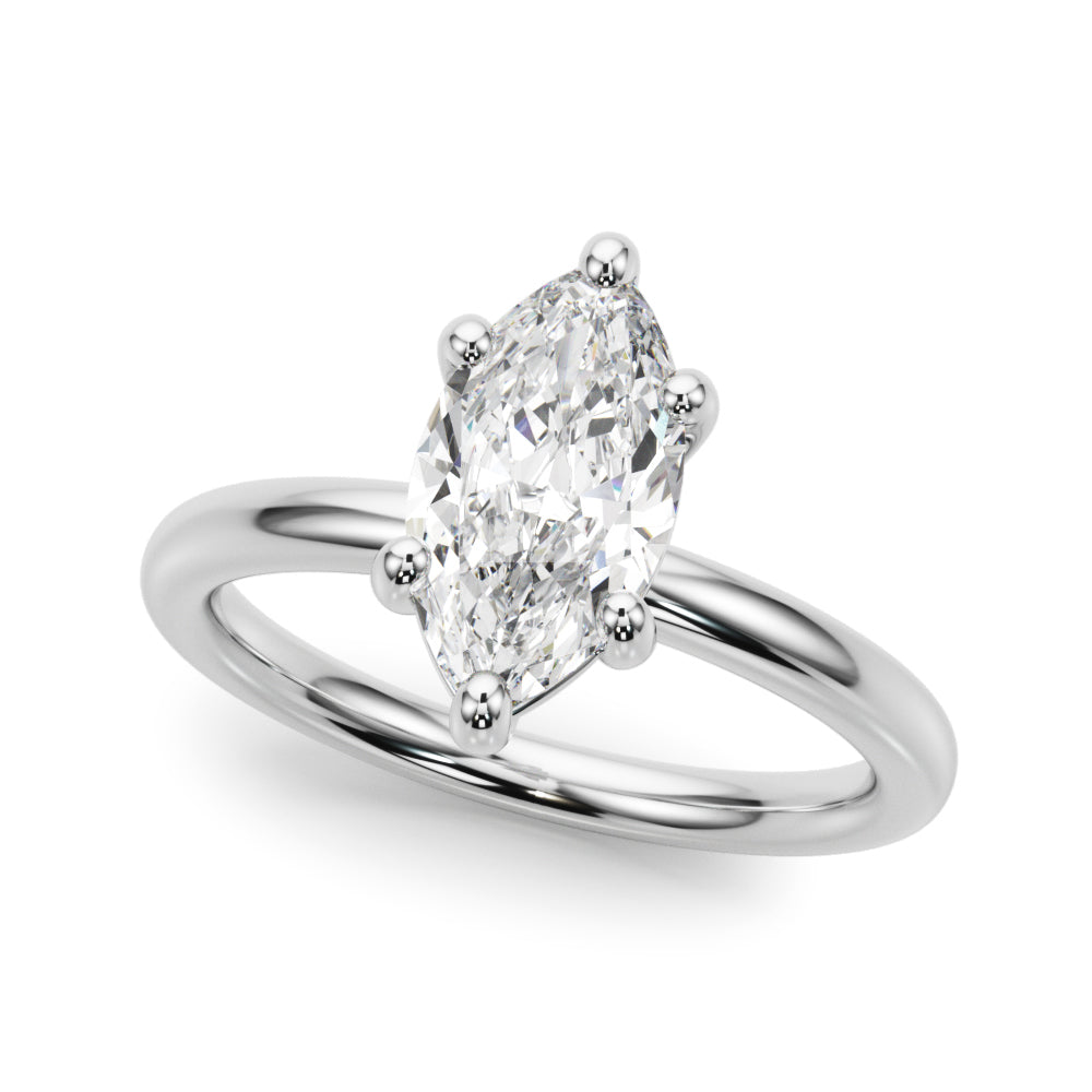 14k Gold Solitare Marquise Diamond Engagement Ring