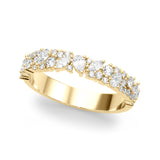 14k Gold Cluster Diamond Wedding Band