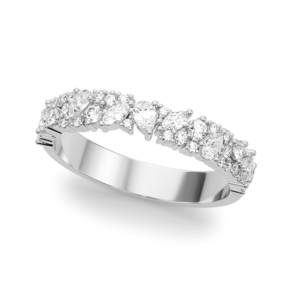 14k Gold Cluster Diamond Wedding Band