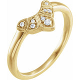 14K Gold .06ct Natural Diamond Contour Wedding Band