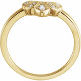 14K Gold .06ct Natural Diamond Contour Wedding Band