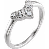 14K Gold .06ct Natural Diamond Contour Wedding Band