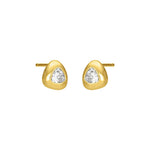 FYB Jewelry Sondra gold-plated sterling silver cubic zirconia stud earrings