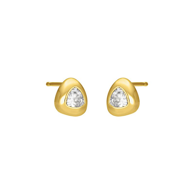 FYB Jewelry Sondra gold-plated sterling silver cubic zirconia stud earrings