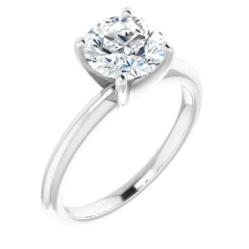 14K Gold Round Solitaire Engagement Ring Mounting
