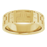 14k Gold Cross Men's Wedding Band