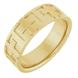 14k Gold Cross Men's Wedding Band