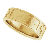 14k Gold Cross Men's Wedding Band