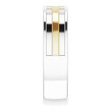 14k White & Yellow Gold Cross Men's Wedding Band