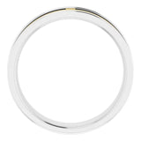 14k White & Yellow Gold Cross Men's Wedding Band