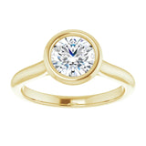 14k Gold Round Bezel Set Engagement Ring