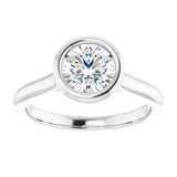 14k Gold Round Bezel Set Engagement Ring