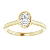 14k Gold Oval Bezel Set Engagement Ring