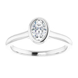 14k Gold Oval Bezel Set Engagement Ring