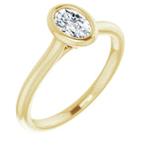 14k Gold Oval Bezel Set Engagement Ring