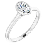 14k Gold Oval Bezel Set Engagement Ring
