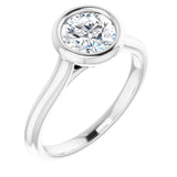 14k Gold Round Bezel Set Engagement Ring