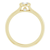 14k Gold Oval Bezel Set Engagement Ring
