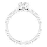 14k Gold Oval Bezel Set Engagement Ring