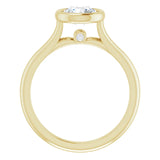 14k Gold Round Bezel Set Engagement Ring