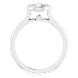 14k Gold Round Bezel Set Engagement Ring
