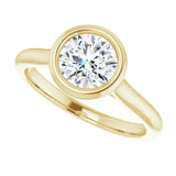 14k Gold Round Bezel Set Engagement Ring