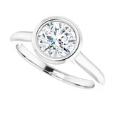 14k Gold Round Bezel Set Engagement Ring