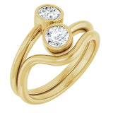 14k Gold Two-Stone Bezel Set Engagement Ring