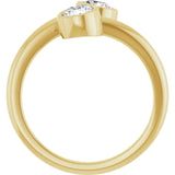 14k Gold Two-Stone Bezel Set Engagement Ring