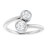 14k Gold Two-Stone Bezel Set Engagement Ring