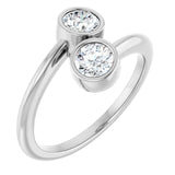 14k Gold Two-Stone Bezel Set Engagement Ring