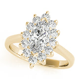14k Gold Marquise Halo Diamond Engagement Ring