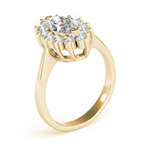 14k Gold Marquise Halo Diamond Engagement Ring