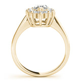14k Gold Marquise Halo Diamond Engagement Ring